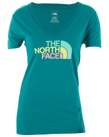 North Face Short Sleeve Multi Half Domev-neck Tee Womens Style : A8u7
